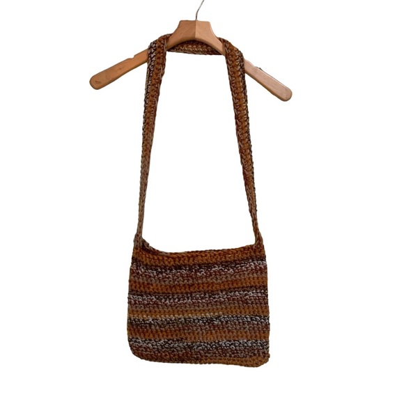 Crossbody Bag, Brown/Orange Multicolor, handmade, crochet - Picture 3 of 16